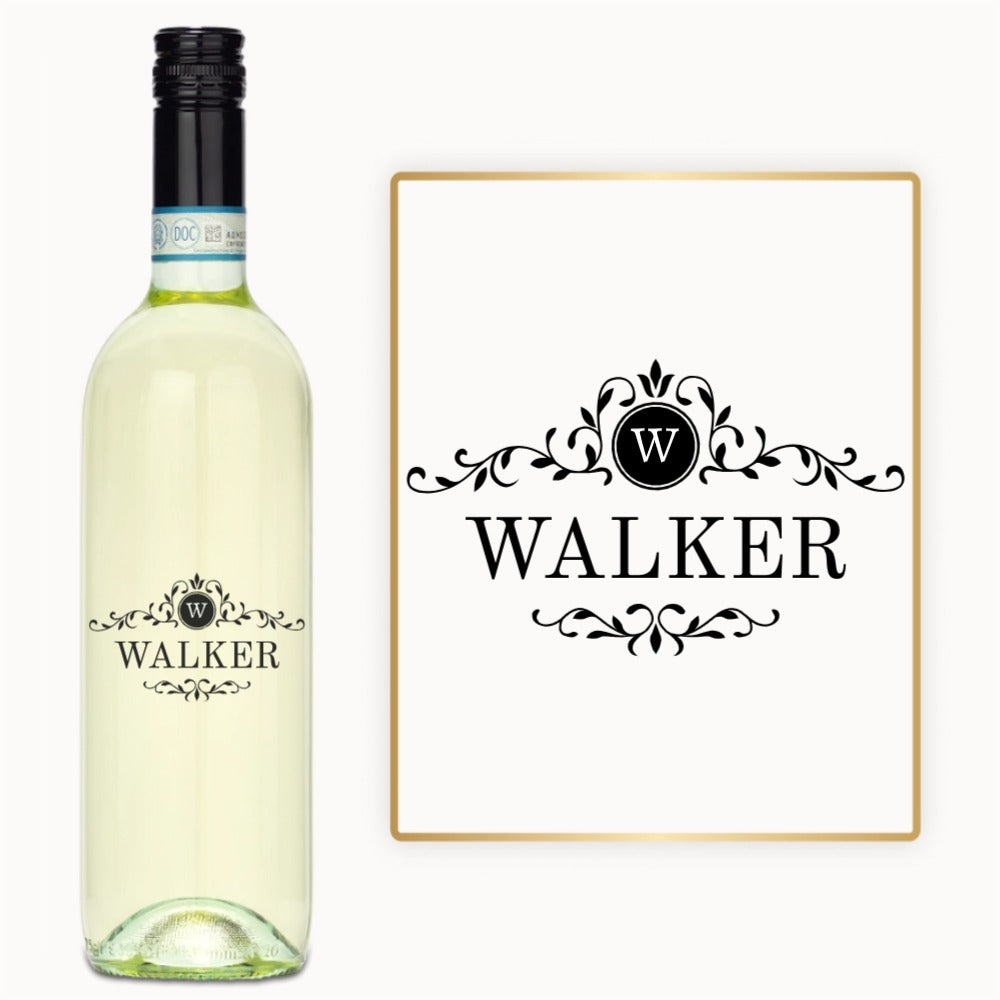 Botanical Initial Name – Custom Engraved Wine