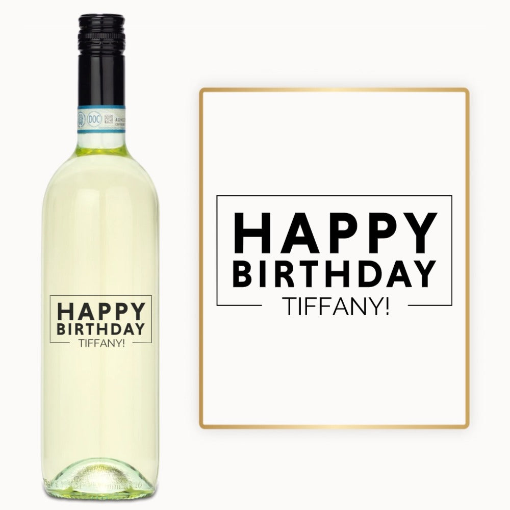 Happy Birthday Script – Custom Engraved Wine