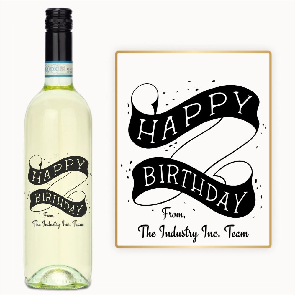 Happy Birthday Scroll – Custom Engraved Wine