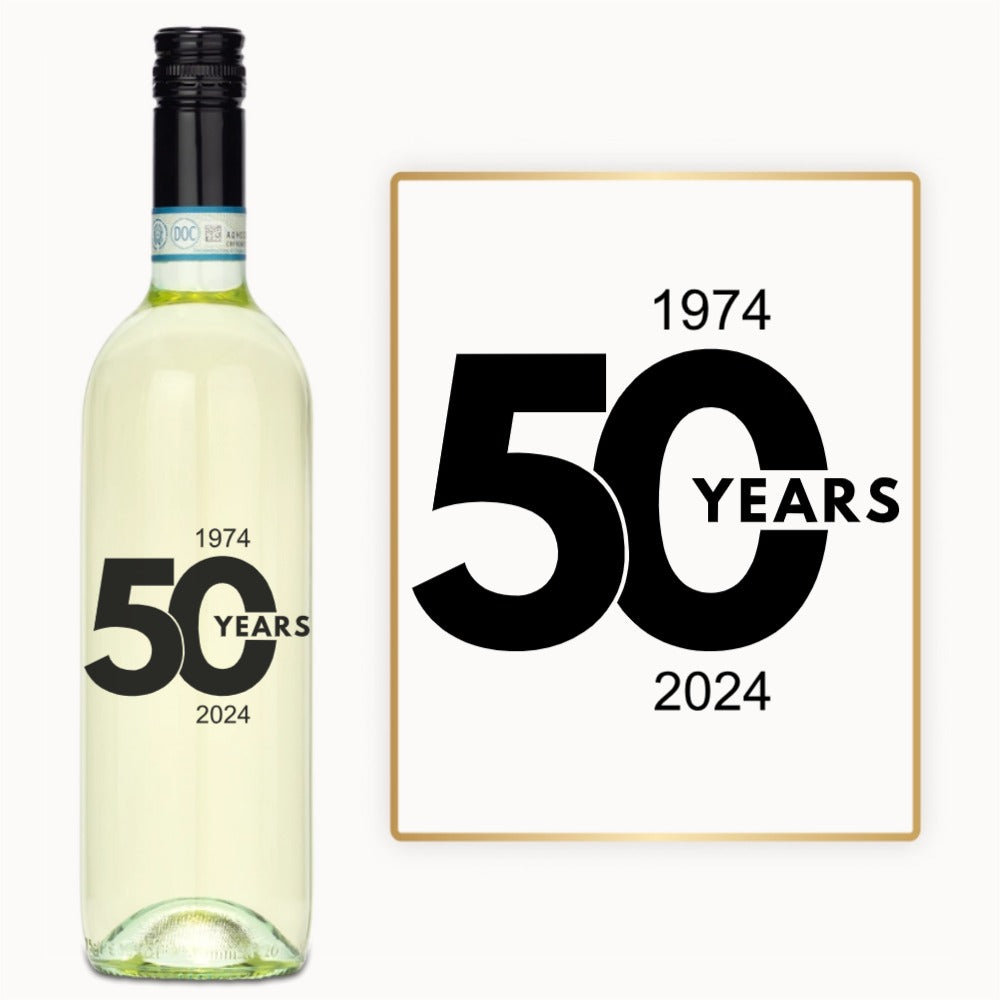 50 Year Milestone – Custom Engraved Wine