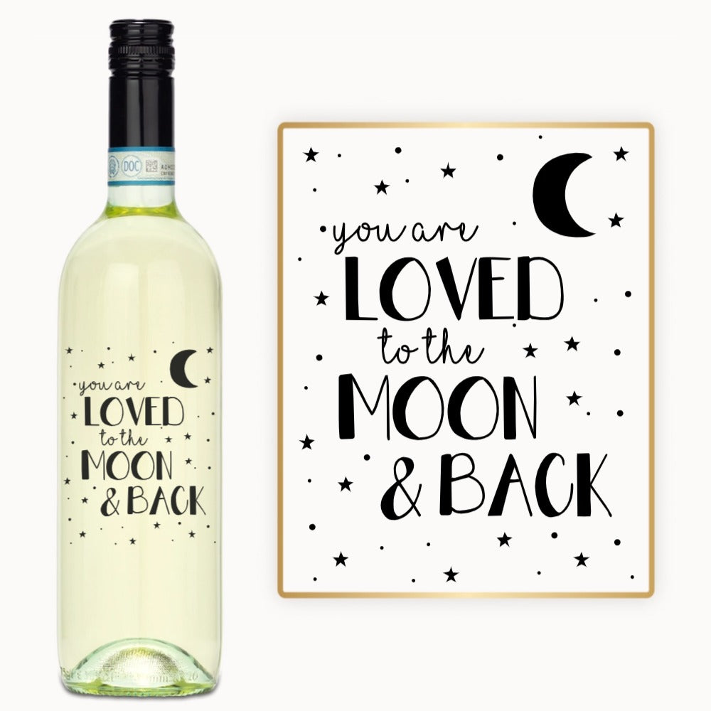 Loved to the Moon & Back – Custom Engraved Wine