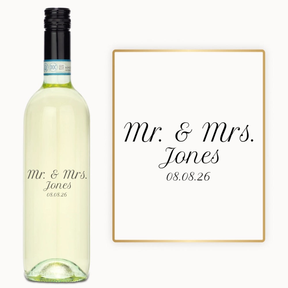 Mr. & Mrs. Script – Engraved Wedding Wine