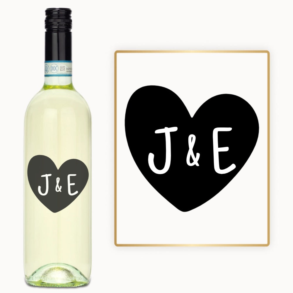 Heart Monogram – Engraved Anniversary Wine