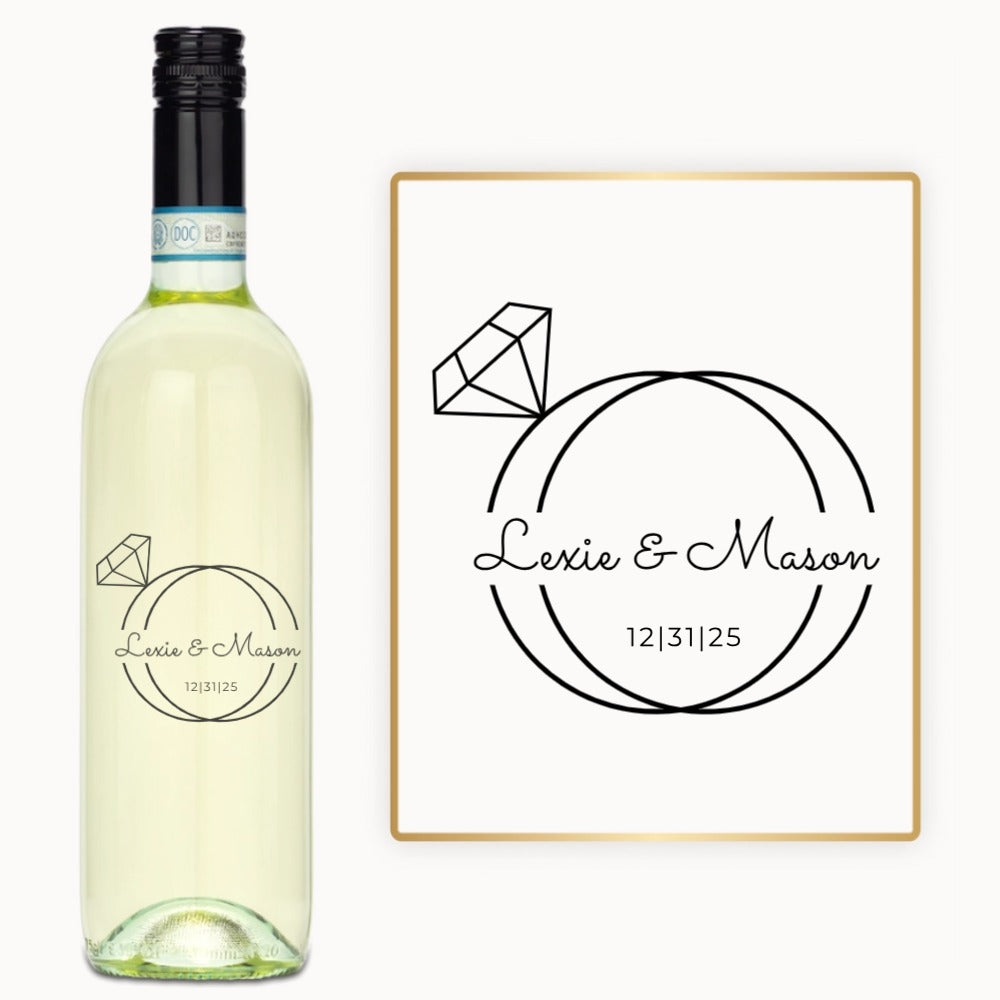 Wedding Ring Monogram – Engraved Engagement Wine