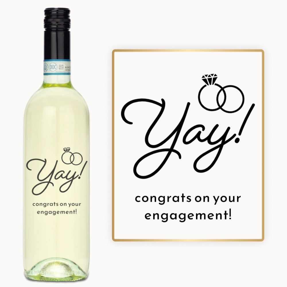 Yay With Rings – Engraved Engagement Wine