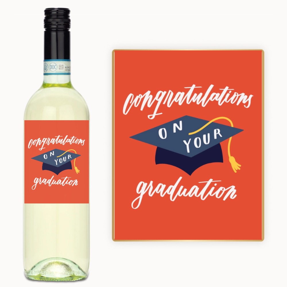 Congrats Grad Cap – Custom Label Wine