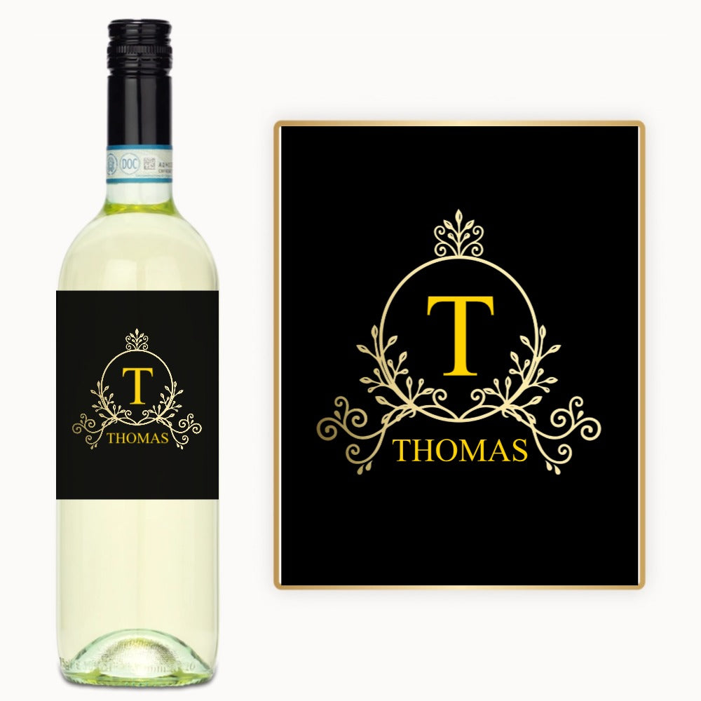 Gold Crest Monogram – Custom Label Wine
