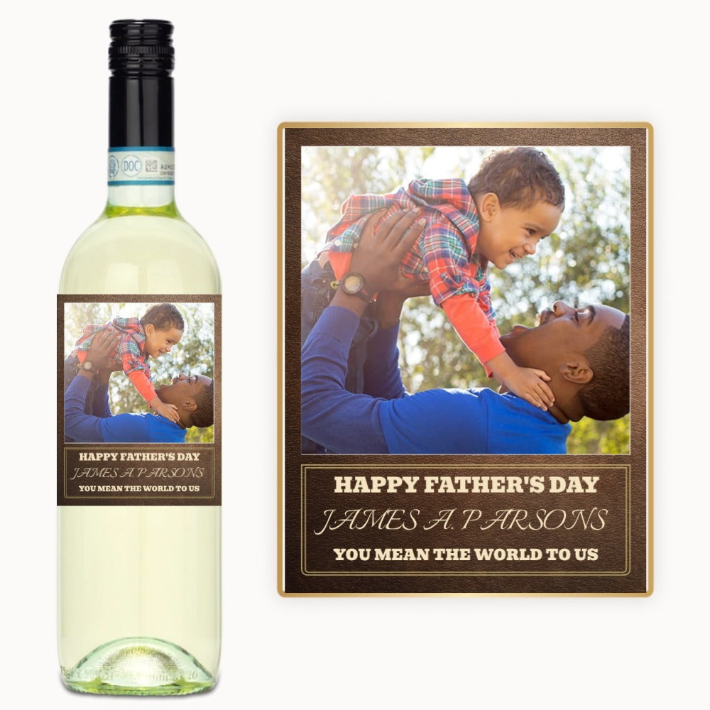 Father’s Day Photo Frame – Custom Wine Label