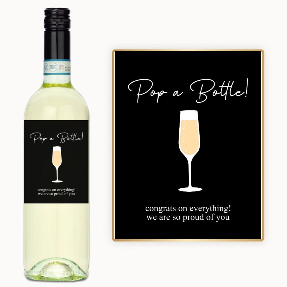 Pop the Bottle Congrats – Custom Label Wine