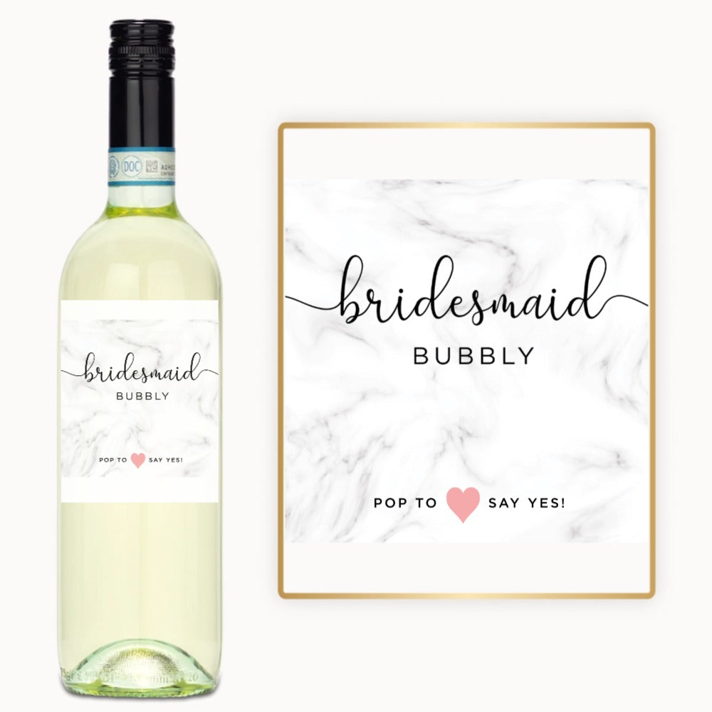 Bridesmaid Bubbly – Custom Label Wine