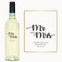 Engraved wine bottle with Mr & Mrs and a card for Camila & Lucas Johnson, dated 09.19.24.