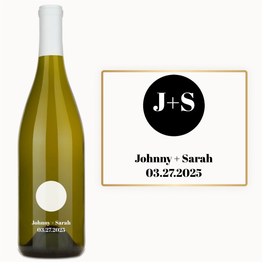 Modern Circle Initials – Custom Engraved Wine