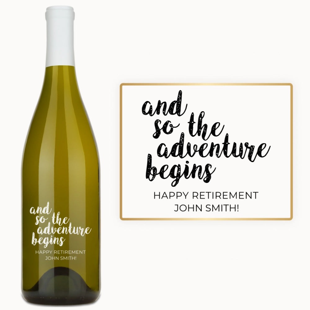 Retirement Adventure Begins – Custom Engraved Wine