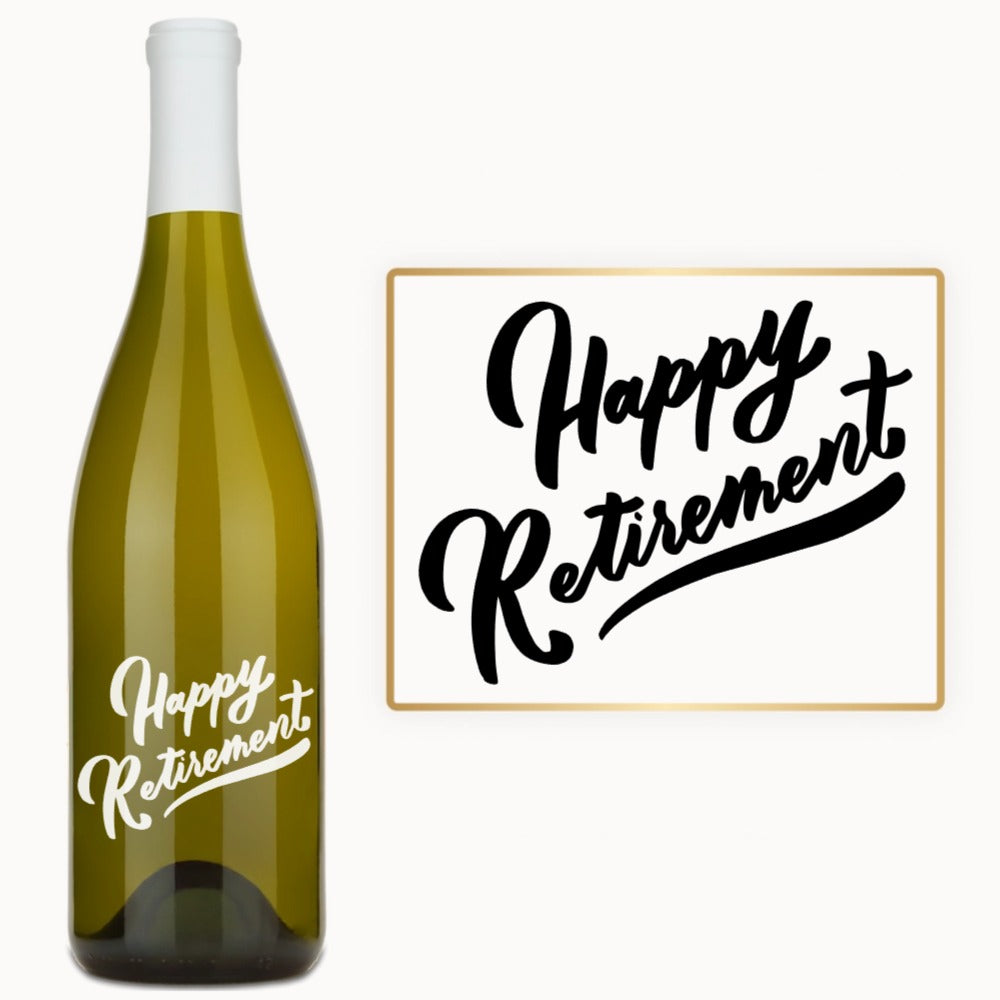 Happy Retirement Script – Custom Engraved Wine