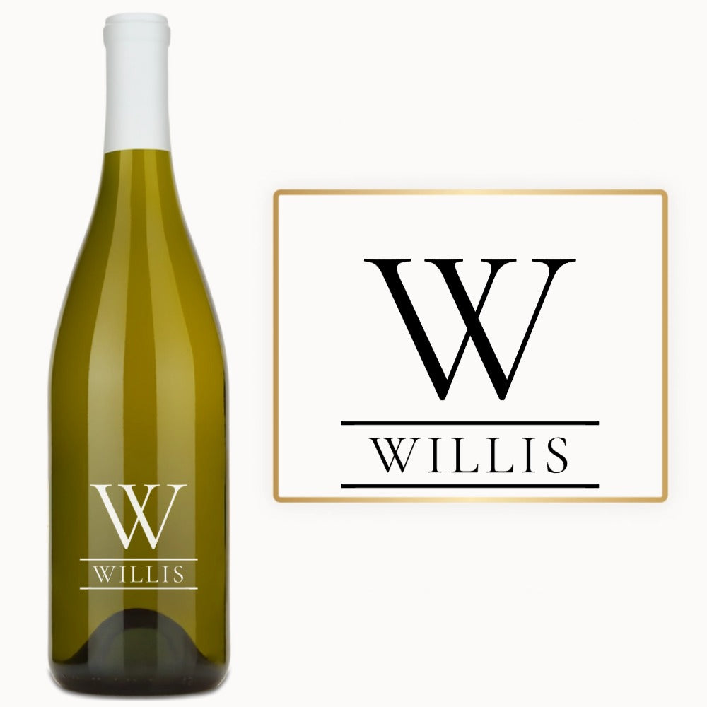 Split Initial Name – Engraved Wine