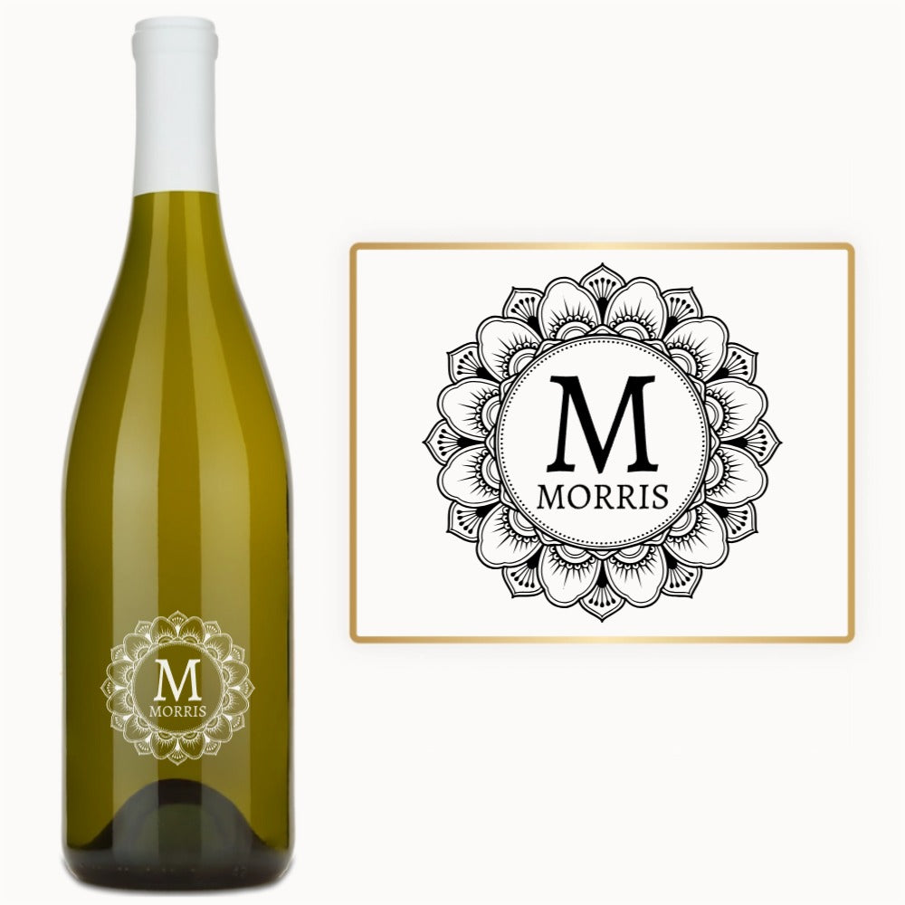 Mandala Monogram – Custom Engraved Wine