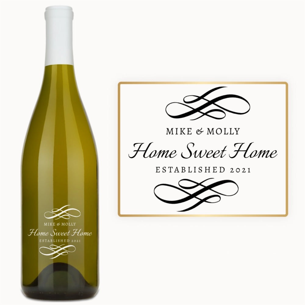 Home Sweet Home Flourish – Custom Engraved Wine