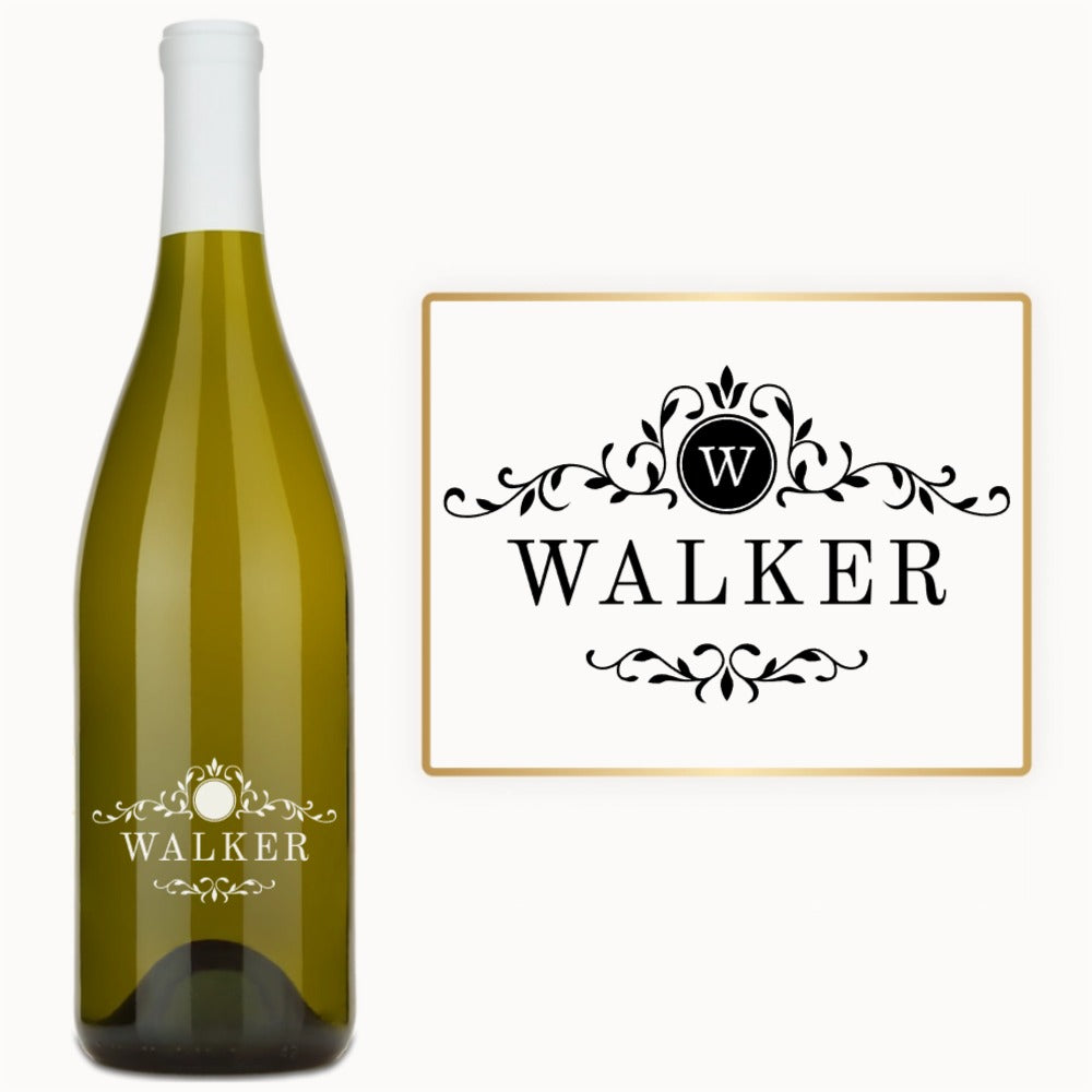 Botanical Initial Name – Custom Engraved Wine