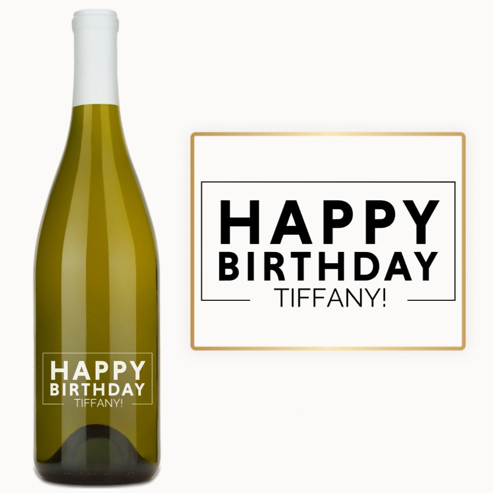 Happy Birthday Script – Custom Engraved Wine