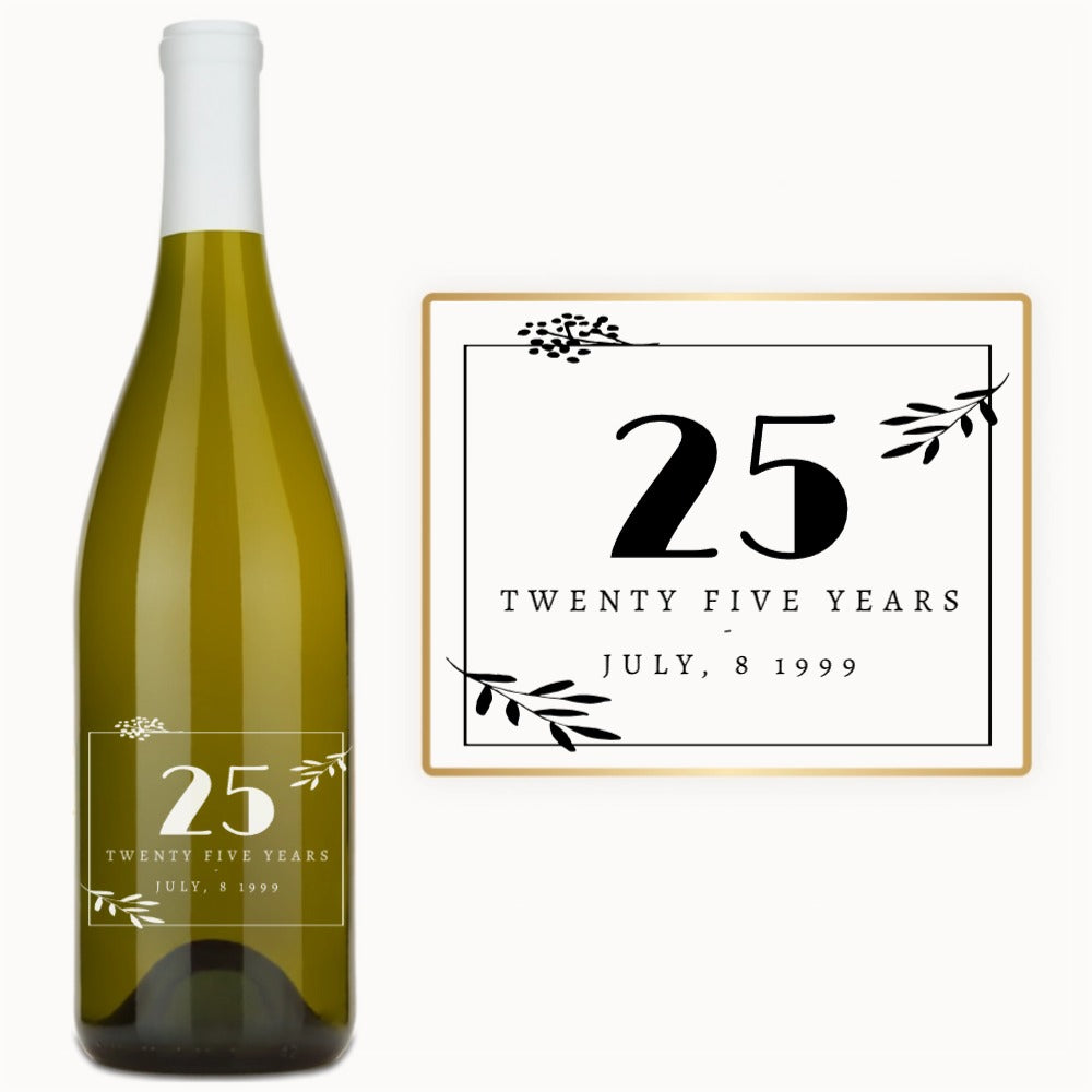 Elegant Floral Frame – Custom Engraved Wine