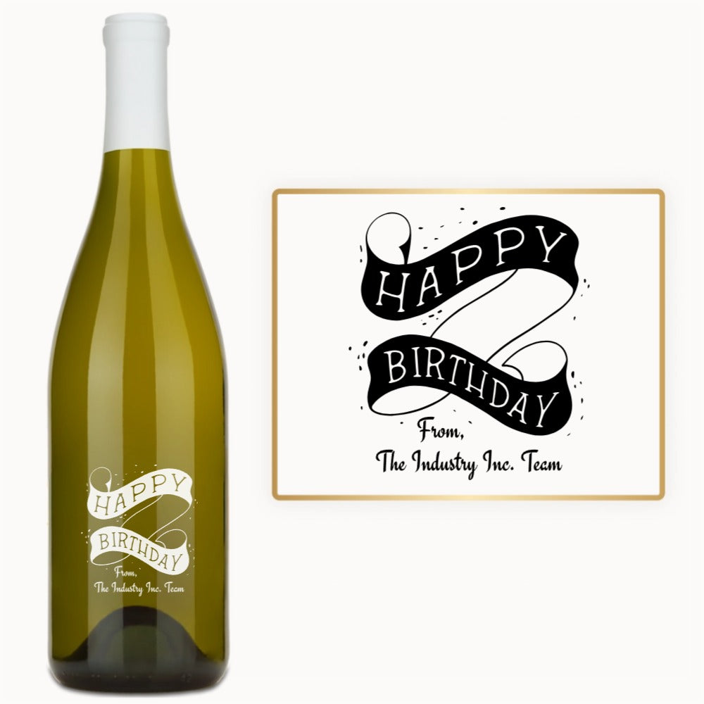 Happy Birthday Scroll – Custom Engraved Wine
