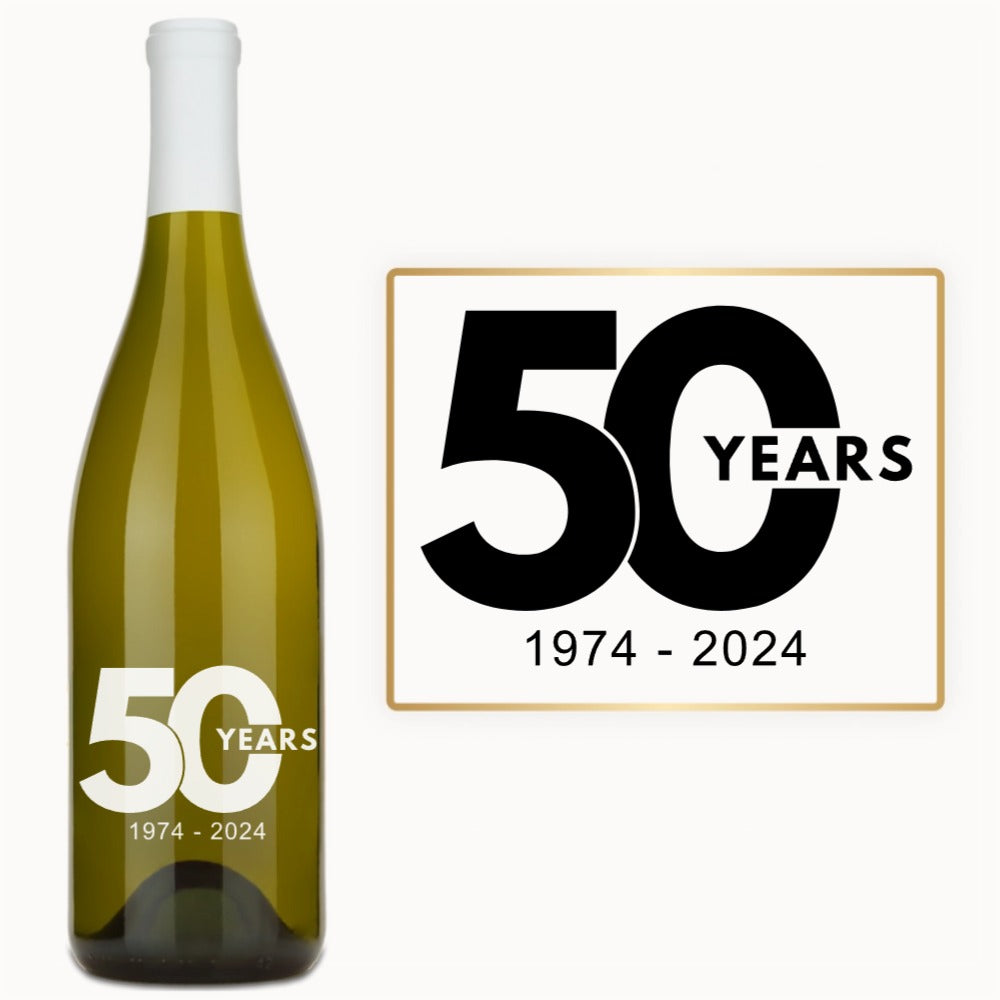 50 Year Milestone – Custom Engraved Wine