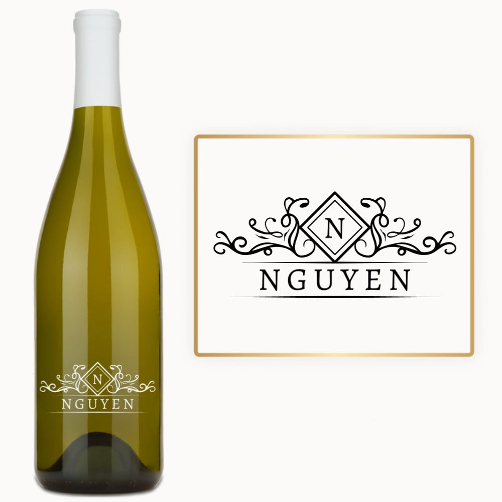 Diamond Crest Monogram – Custom Engraved Wine