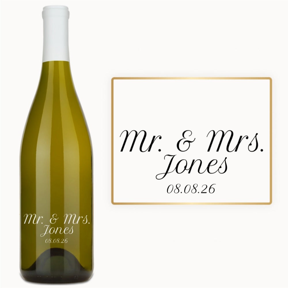 Mr. & Mrs. Script – Engraved Wedding Wine