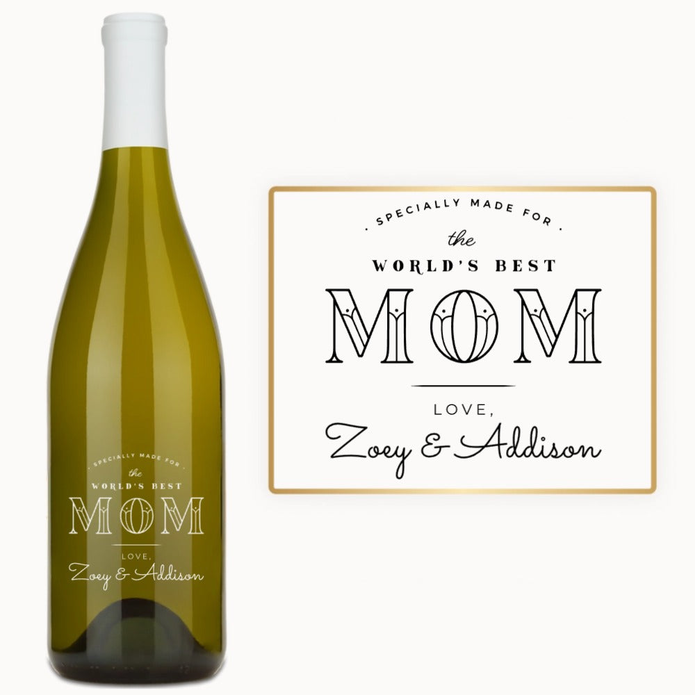World’s Best Mom – Custom Engraved Wine