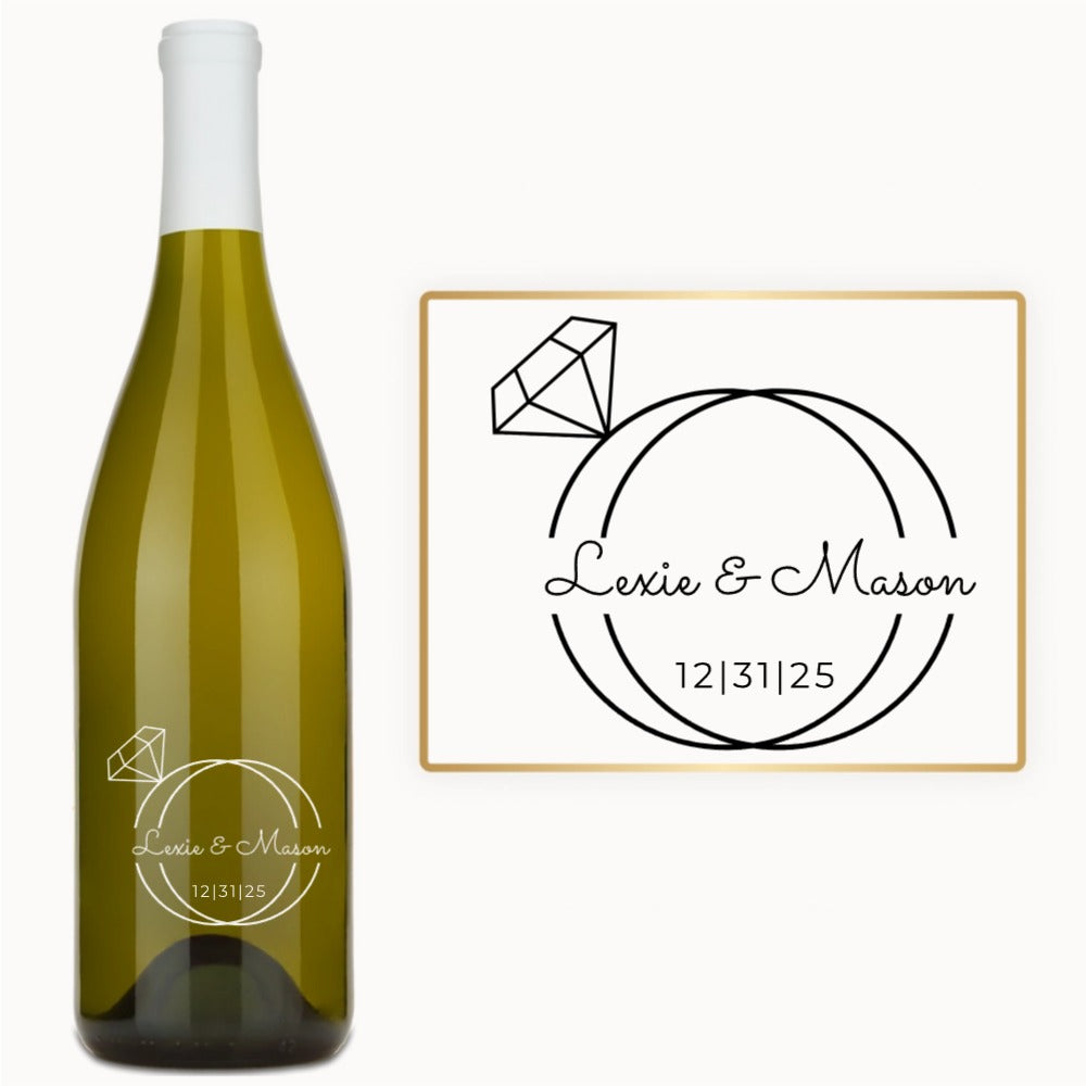 Wedding Ring Monogram – Engraved Engagement Wine