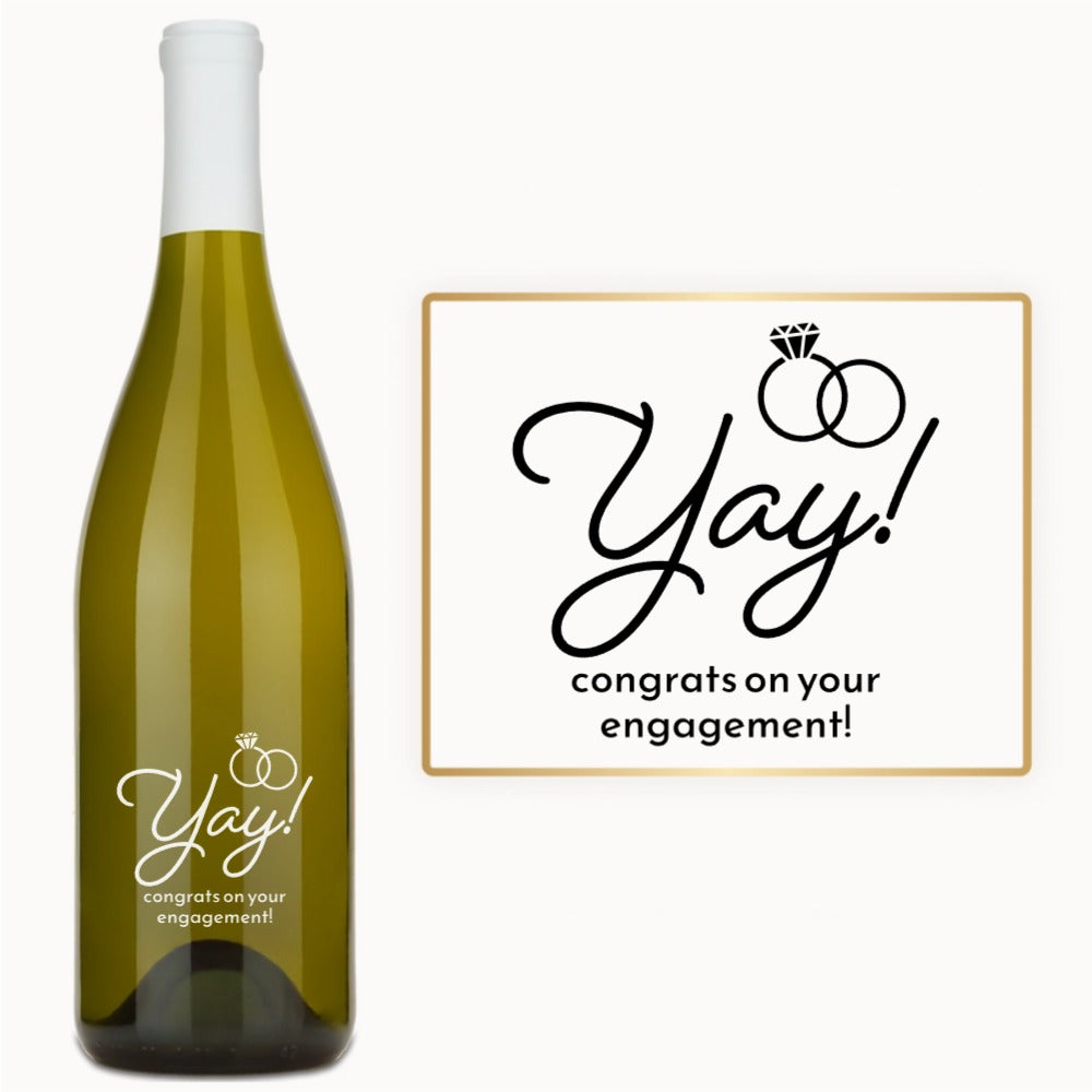 Yay With Rings – Engraved Engagement Wine