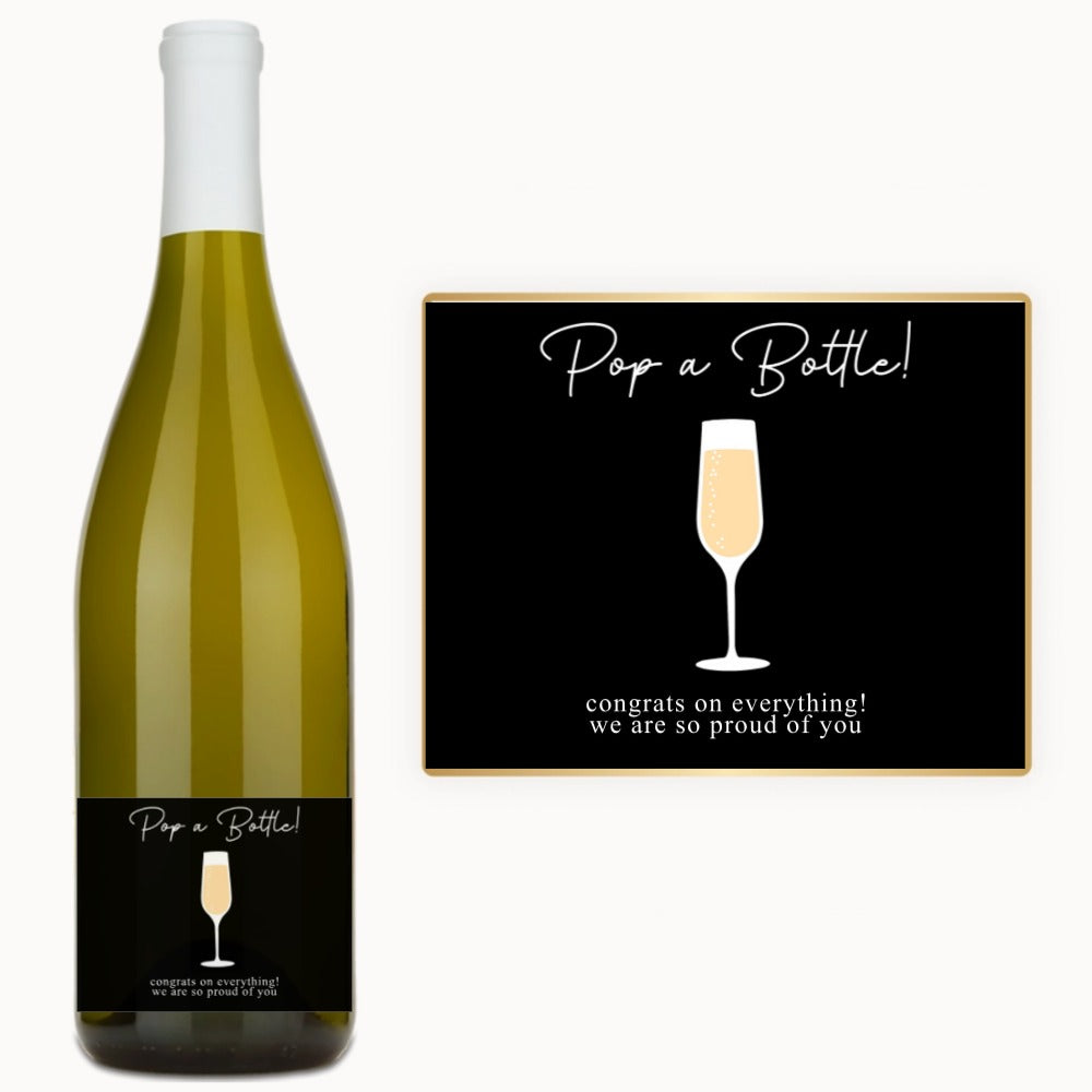 Pop the Bottle Congrats – Custom Label Wine