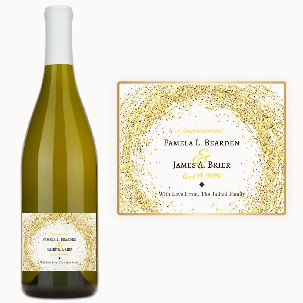Gold Glitter Circle – Custom Label Wine