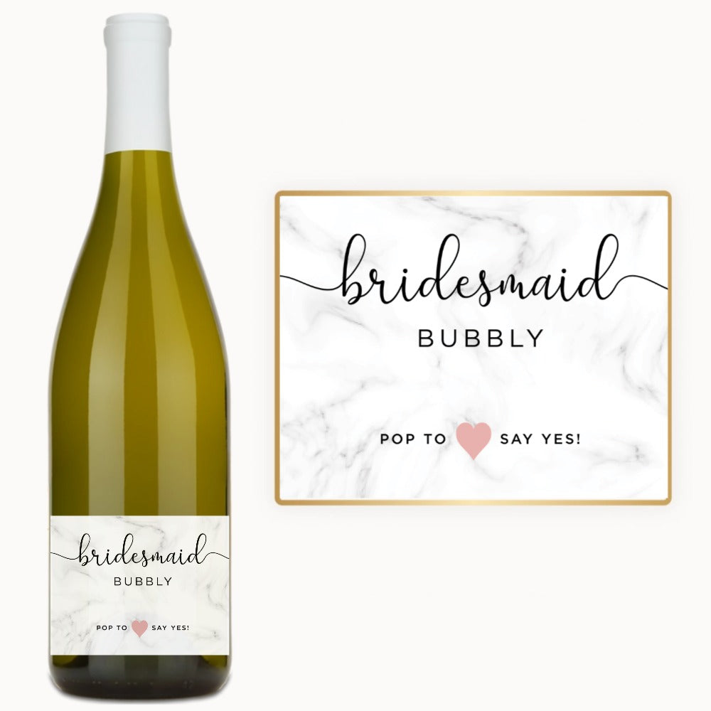 Bridesmaid Bubbly – Custom Label Wine