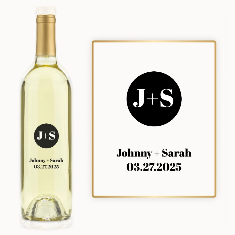 Modern Circle Initials – Custom Engraved Wine