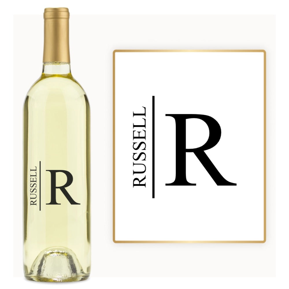 Modern Initial Name – Custom Engraved Wine