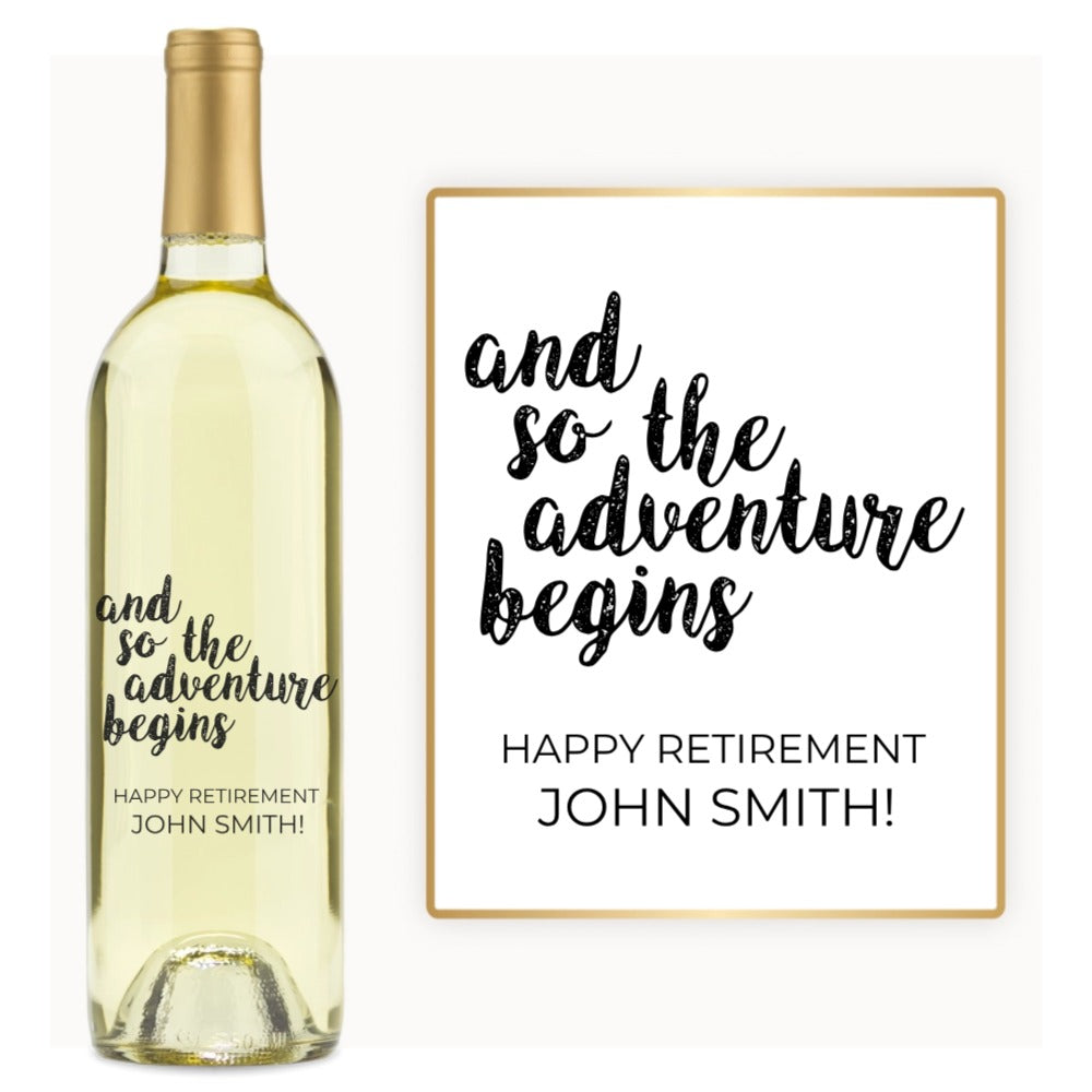 Retirement Adventure Begins – Custom Engraved Wine