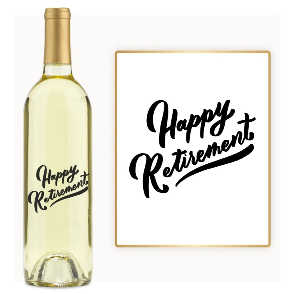 Happy Retirement Script – Custom Engraved Wine