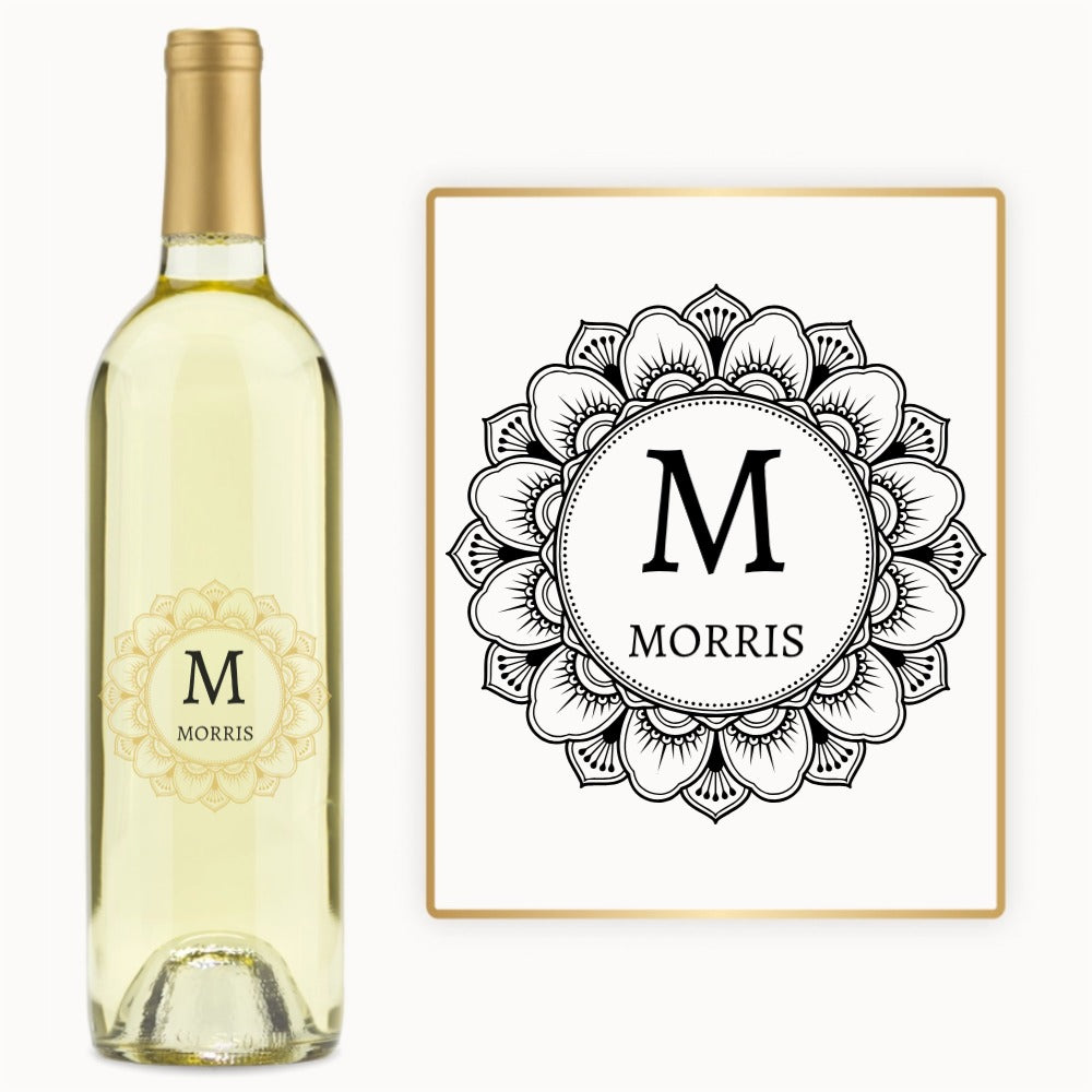 Mandala Monogram – Custom Engraved Wine
