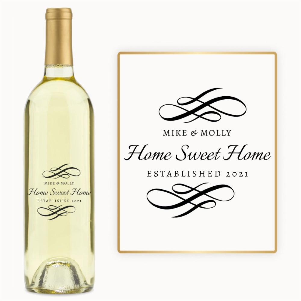 Home Sweet Home Flourish – Custom Engraved Wine