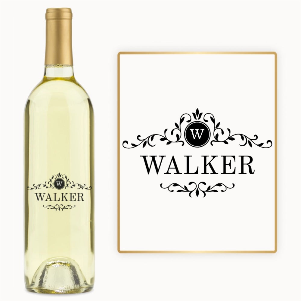 Botanical Initial Name – Custom Engraved Wine