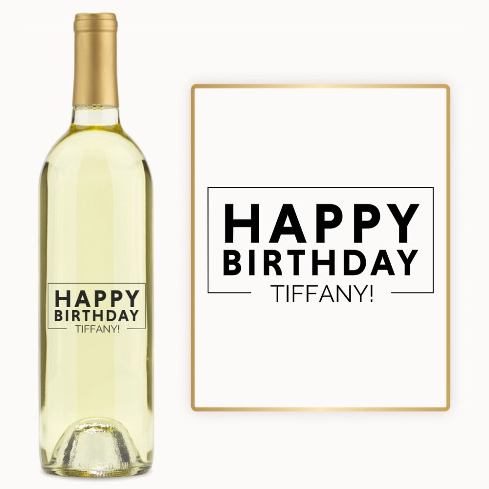 Happy Birthday Script – Custom Engraved Wine