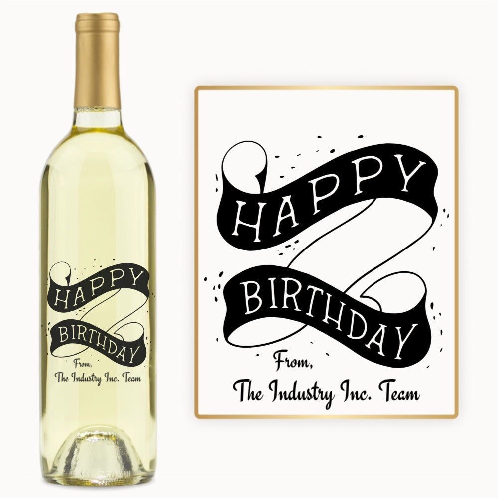Happy Birthday Scroll – Custom Engraved Wine