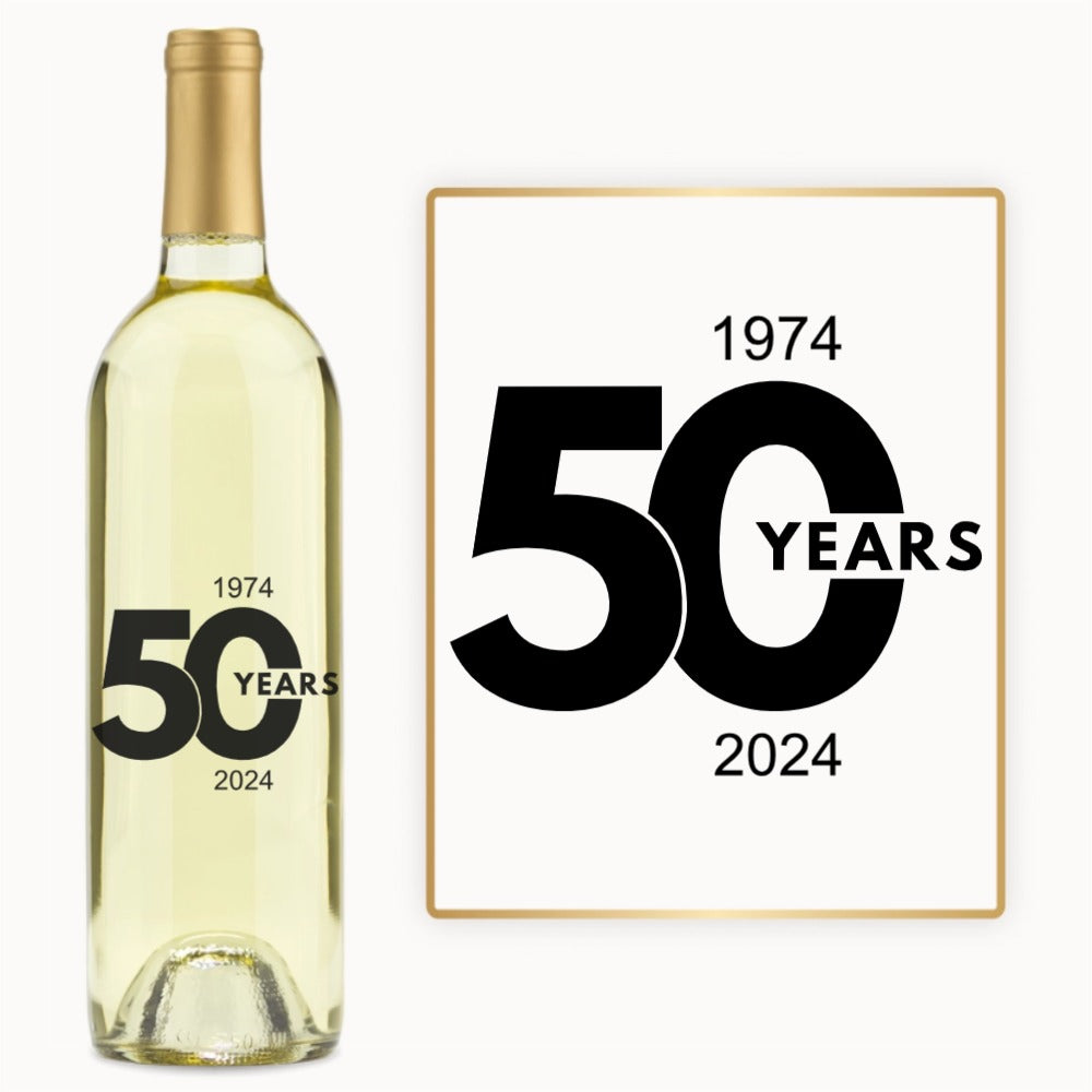50 Year Milestone – Custom Engraved Wine