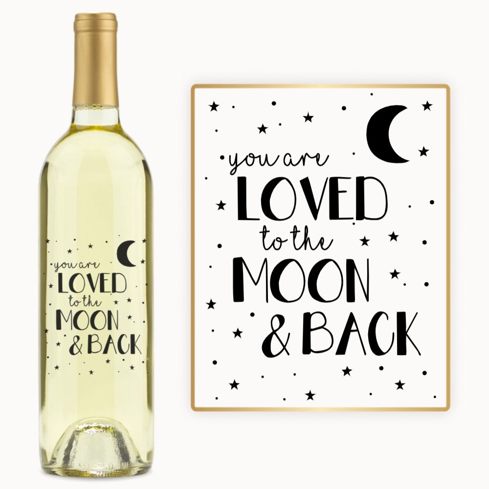 Loved to the Moon & Back – Custom Engraved Wine