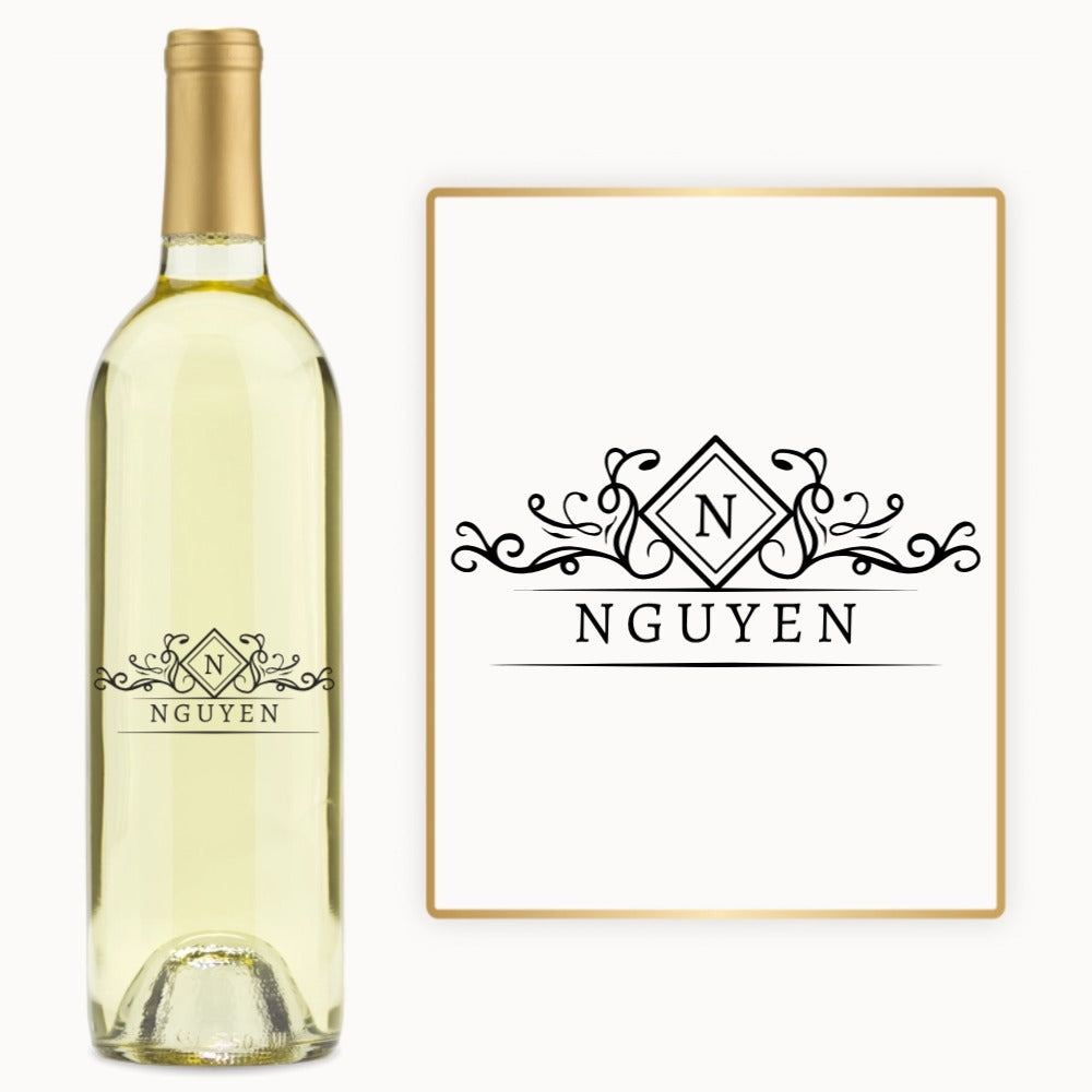 Diamond Crest Monogram – Custom Engraved Wine