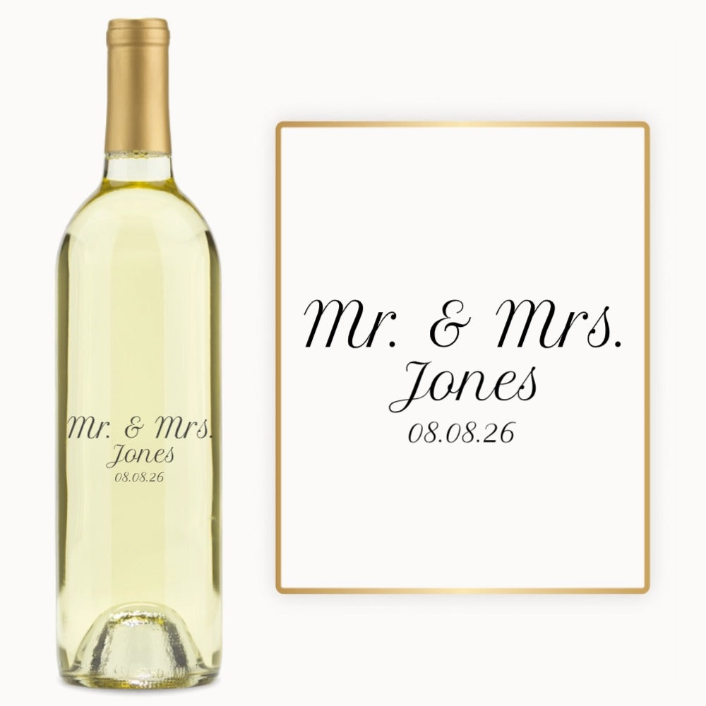 Mr. & Mrs. Script – Engraved Wedding Wine
