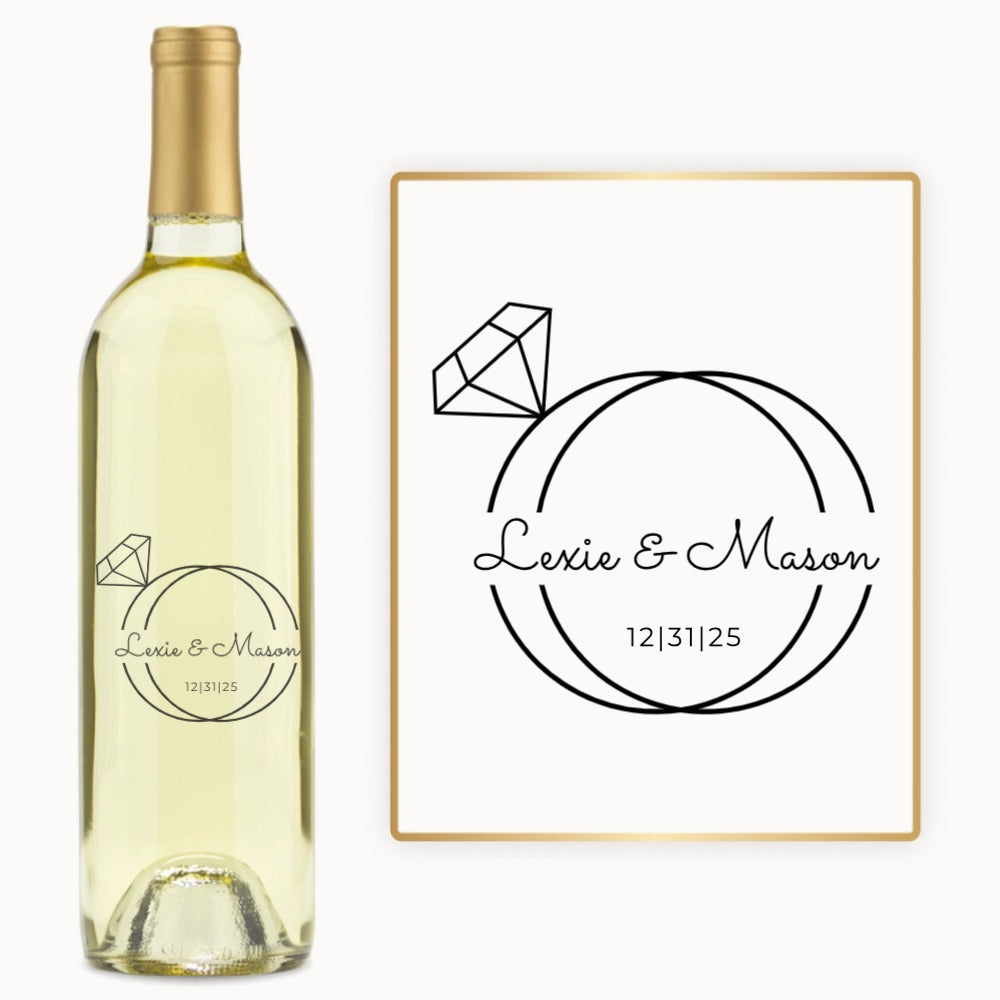 Wedding Ring Monogram – Engraved Engagement Wine