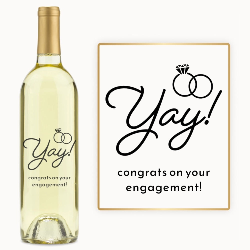 Yay With Rings – Engraved Engagement Wine
