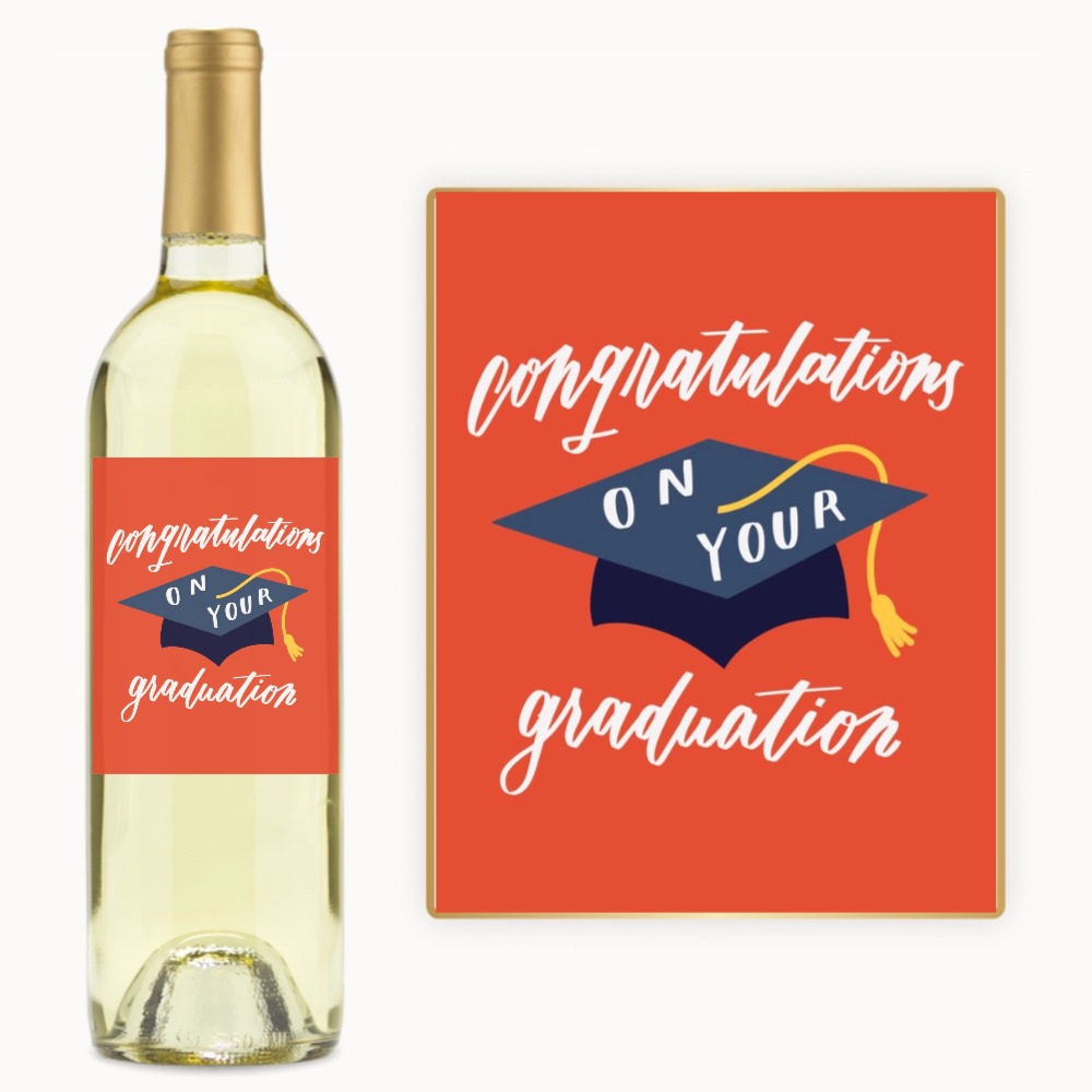 Congrats Grad Cap – Custom Label Wine